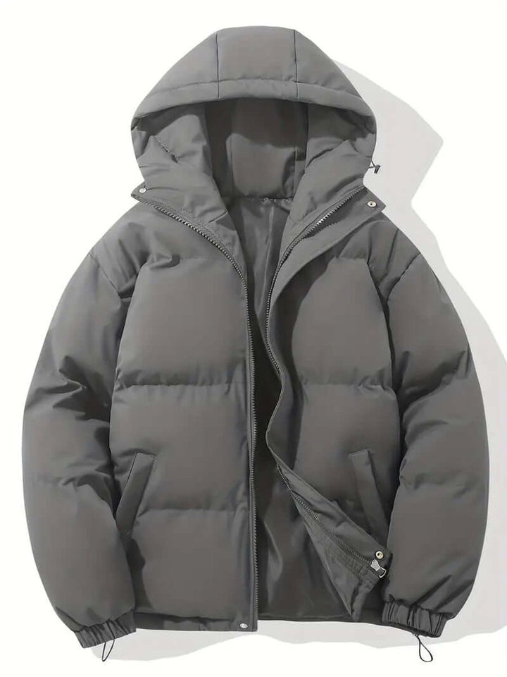 Ladies Puffer Jacket Hooded Quilted Zip-Up Winter Coat