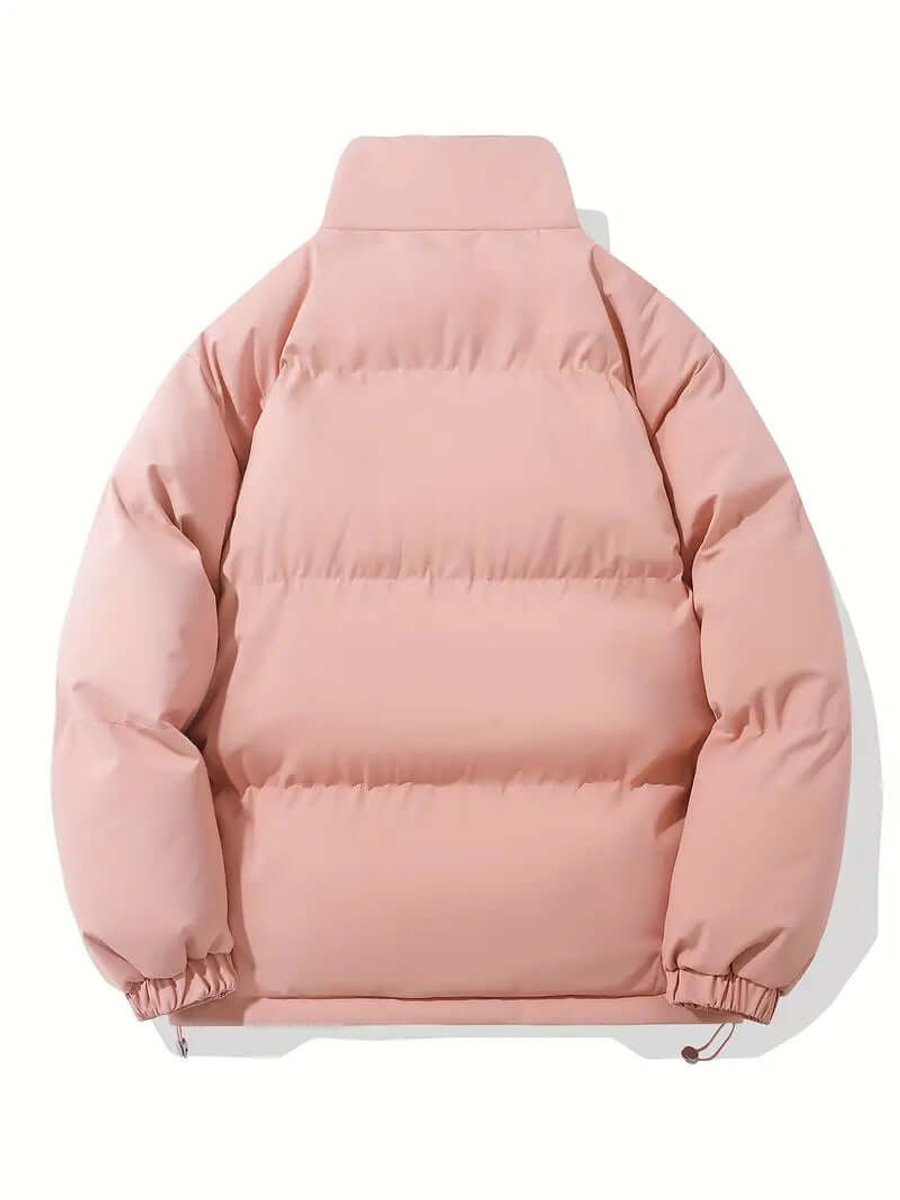 Ladies Puffer Jacket Hooded Quilted Zip-Up Winter Coat