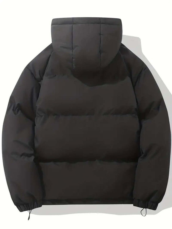 Ladies Puffer Jacket Hooded Quilted Zip-Up Winter Coat