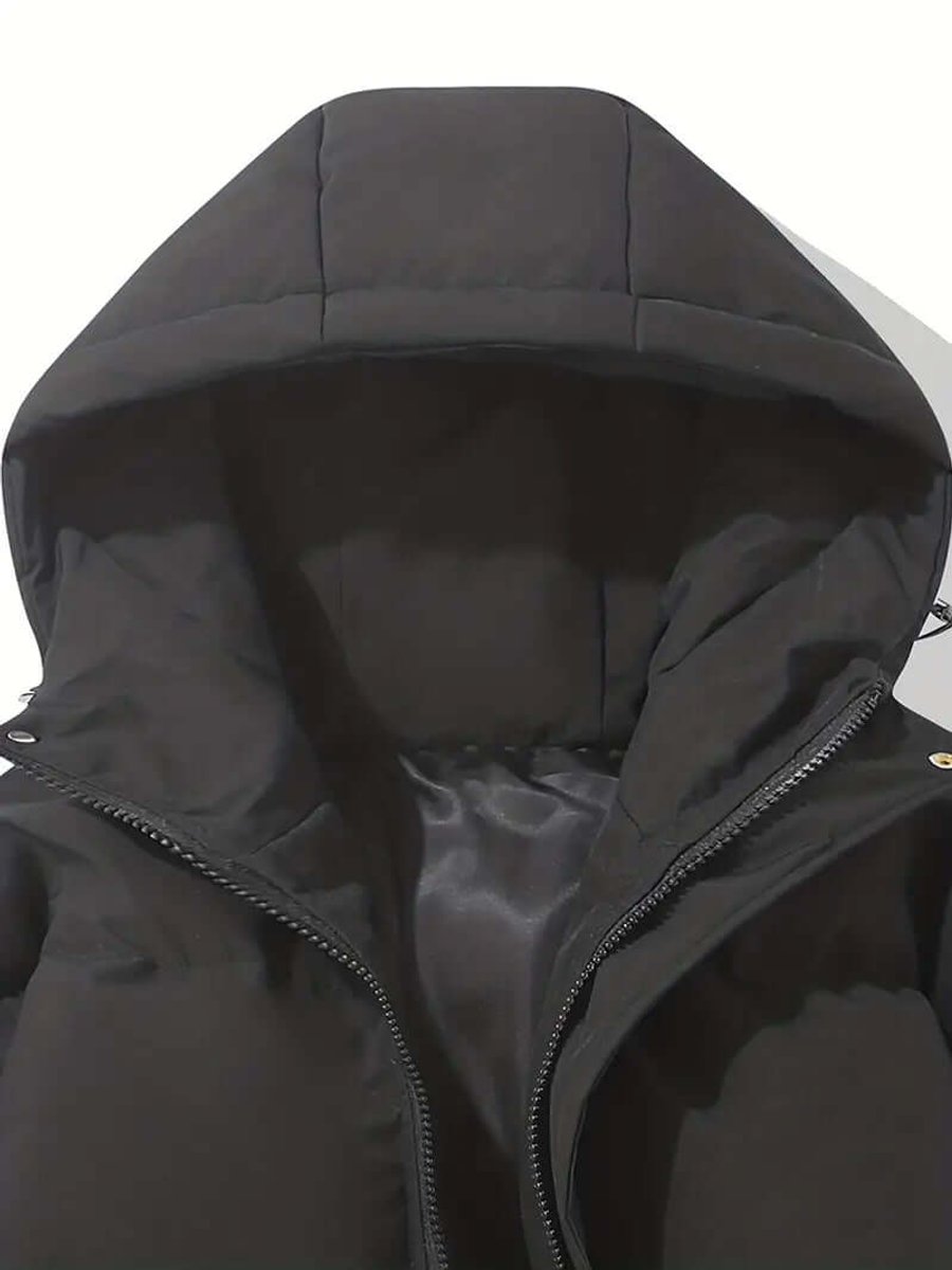 Ladies Puffer Jacket Hooded Quilted Zip-Up Winter Coat