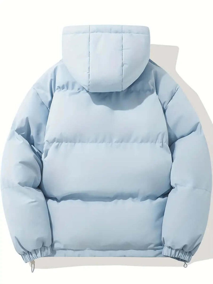 Ladies Puffer Jacket Hooded Quilted Zip-Up Winter Coat