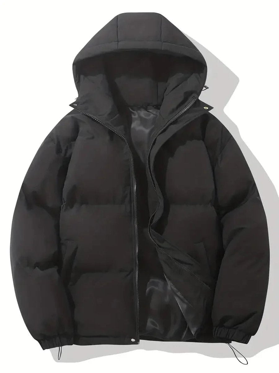 Ladies Puffer Jacket Hooded Zip-Up Quilted Winter Coat