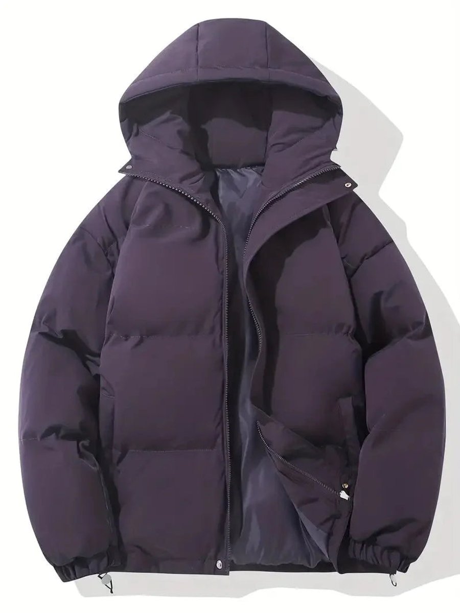 Ladies Puffer Jacket Hooded Zip-Up Quilted Winter Coat