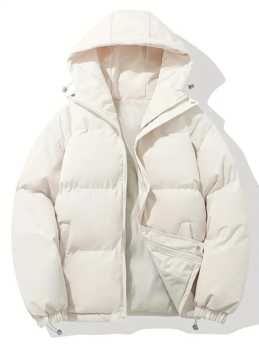 Ladies Puffer Jacket Hooded Zip-Up Quilted Winter Coat