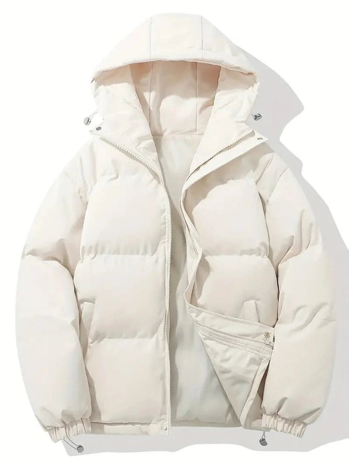 Ladies Puffer Jacket Hooded Zip-Up Quilted Winter Coat