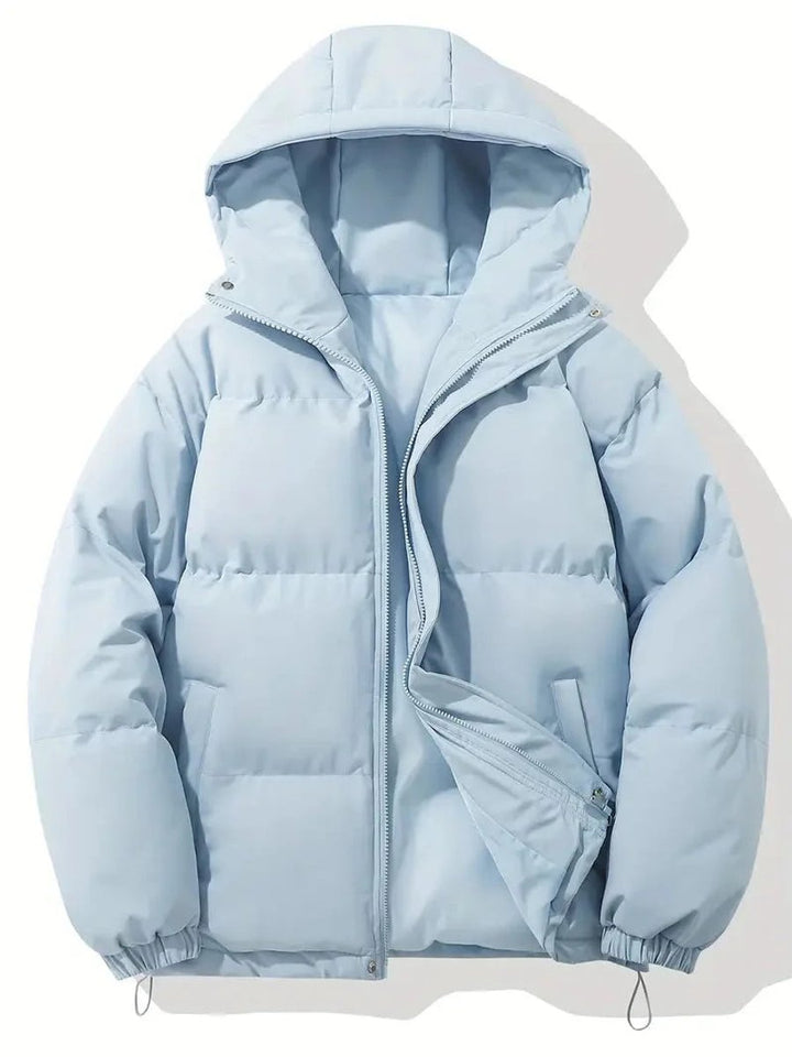 Ladies Puffer Jacket Hooded Zip-Up Quilted Winter Coat