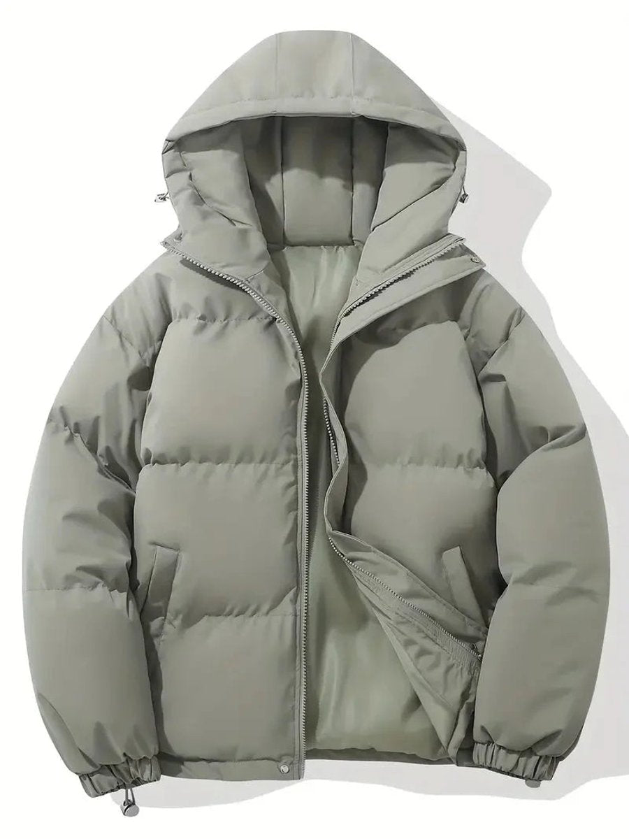 Ladies Puffer Jacket Hooded Zip-Up Quilted Winter Coat