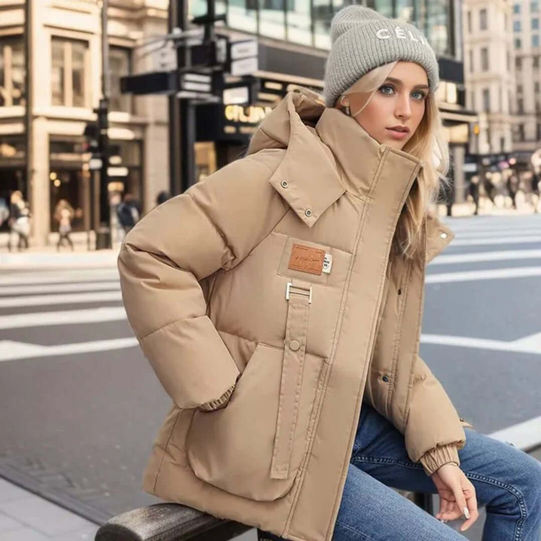 Ladies Puffer Jacket Oversized Quilted Winter Coat Women