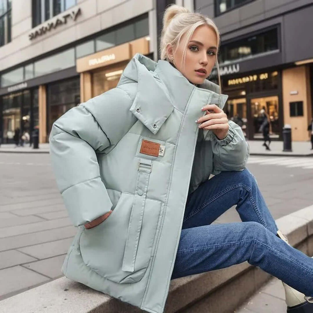 Ladies Puffer Jacket Oversized Quilted Winter Coat Women