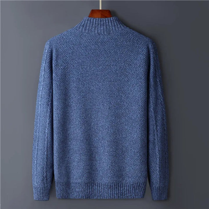 Mens Cable-Knit Wool Full-Zip Cardigan Jacket