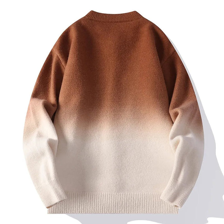 Mens Cardigans Ombre Fade Relaxed Knit Button-Up Jumper