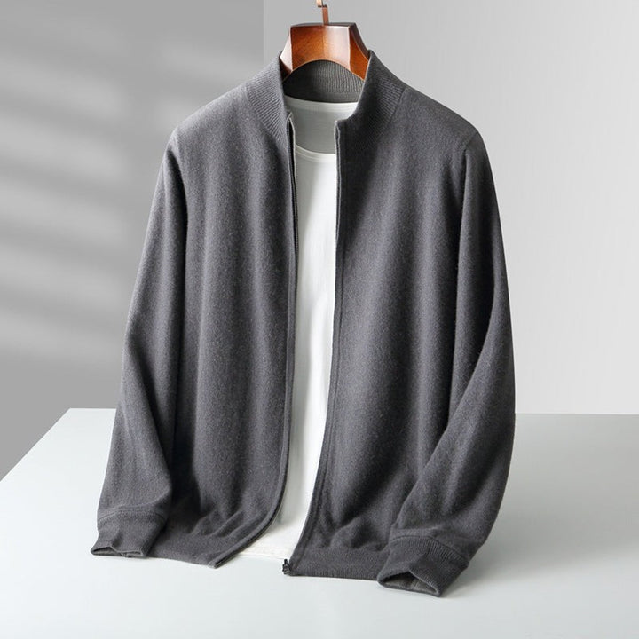 Men's Cashmere Full-Zip Knitted Cardigan Jumper