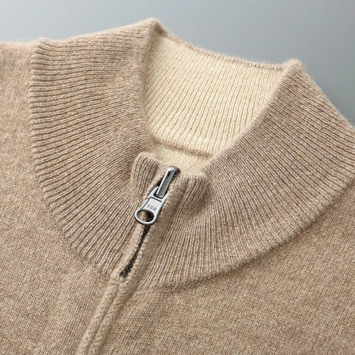 Men's Cashmere Full-Zip Knitted Cardigan Jumper