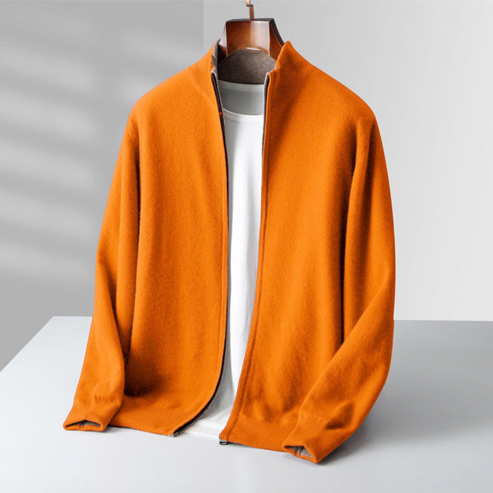 Men's Cashmere Full-Zip Knitted Cardigan Jumper