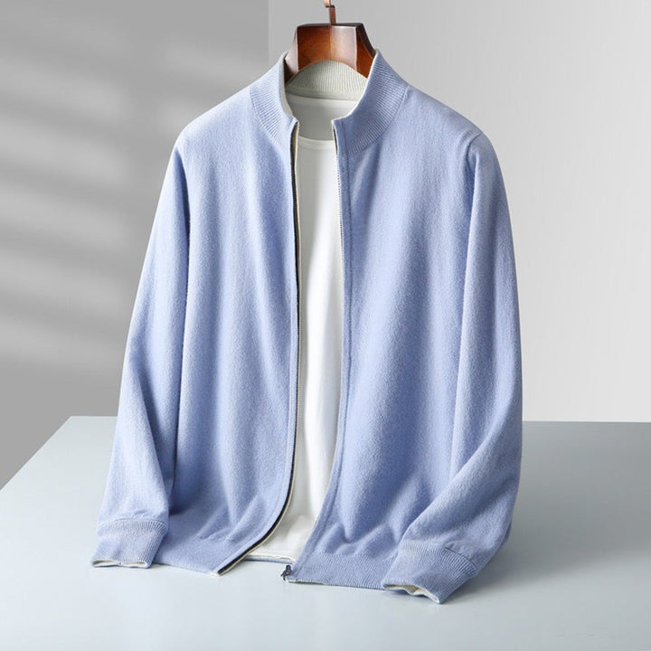 Men's Cashmere Full-Zip Knitted Cardigan Jumper