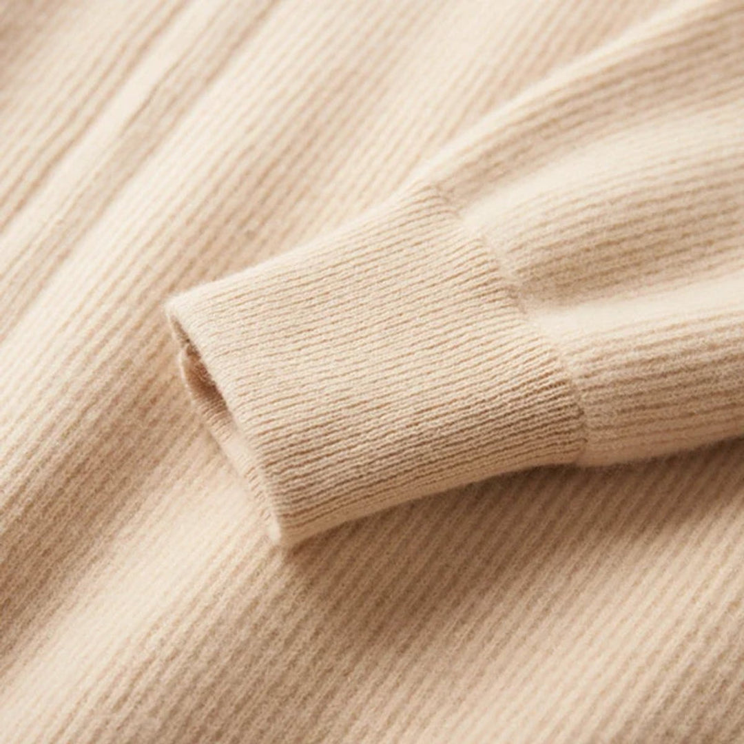 Men's Cashmere Full-Zip Knitted Cardigan Jumper High Collar