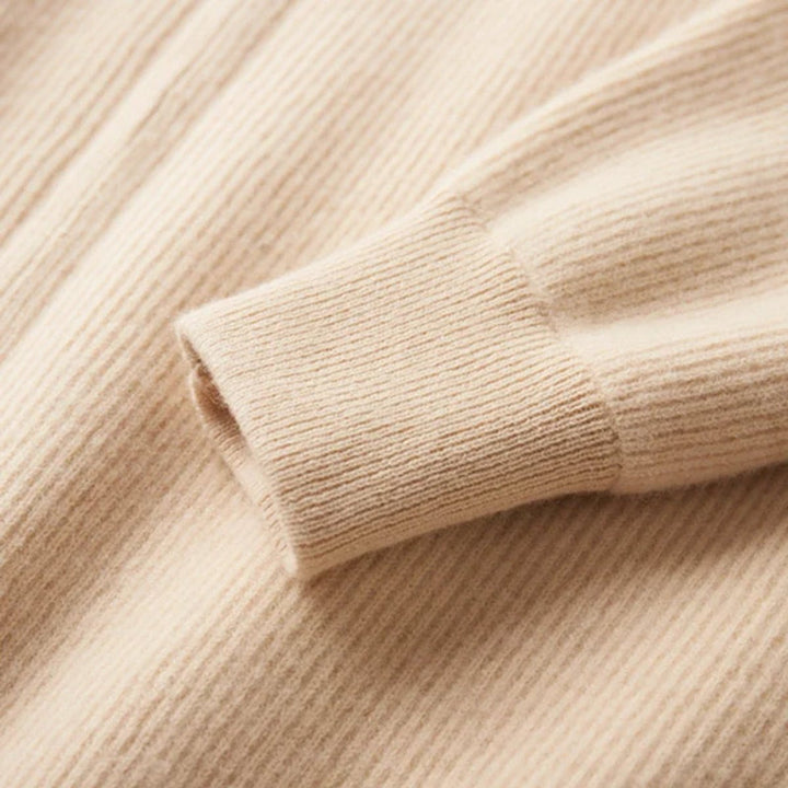 Men's Cashmere Full-Zip Knitted Cardigan Jumper High Collar