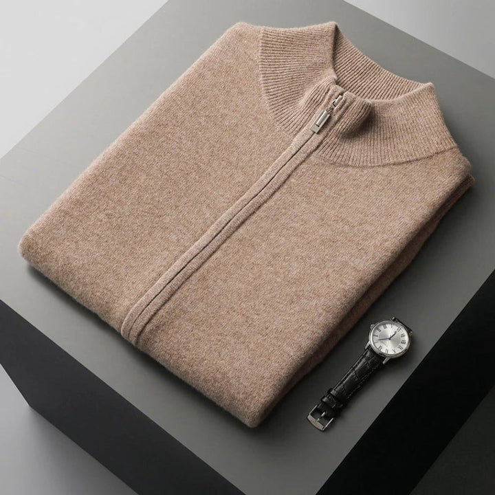 Men's Cashmere Full-Zip Knitted Vest Jumper Sleeveless