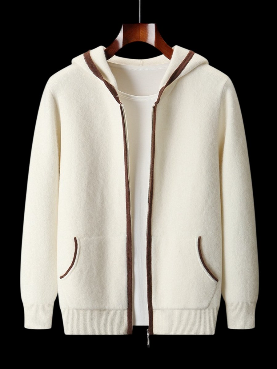 Men's Cashmere Hooded Full-Zip Jacket