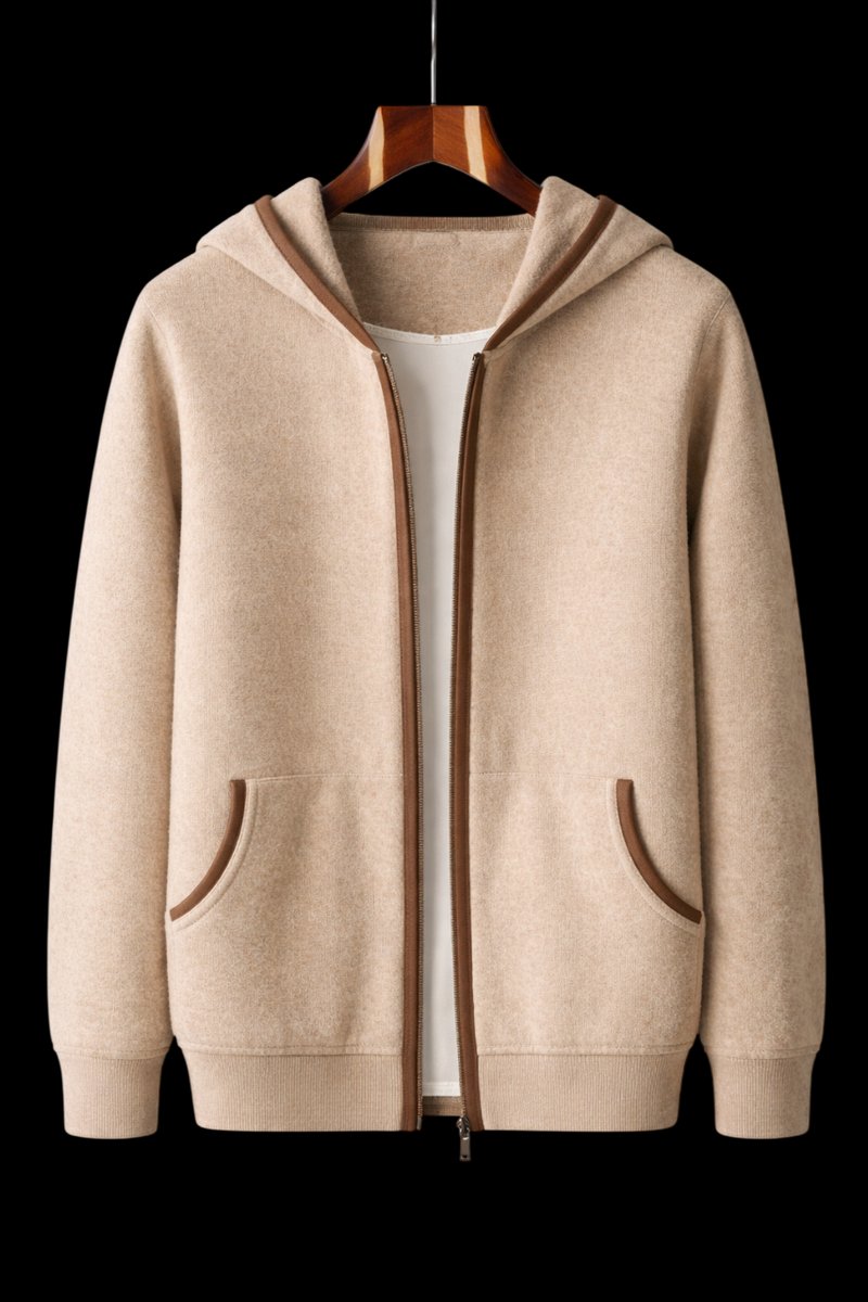 Men's Cashmere Hooded Full-Zip Jacket