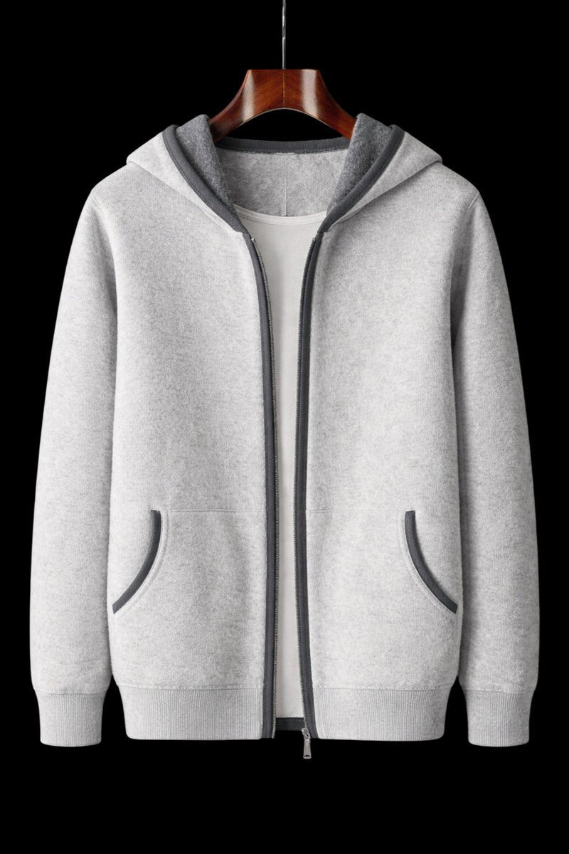 Men's Cashmere Hooded Full-Zip Jacket