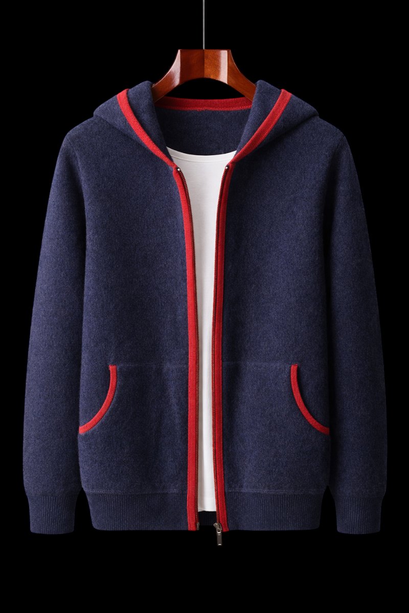 Men's Cashmere Hooded Full-Zip Jacket