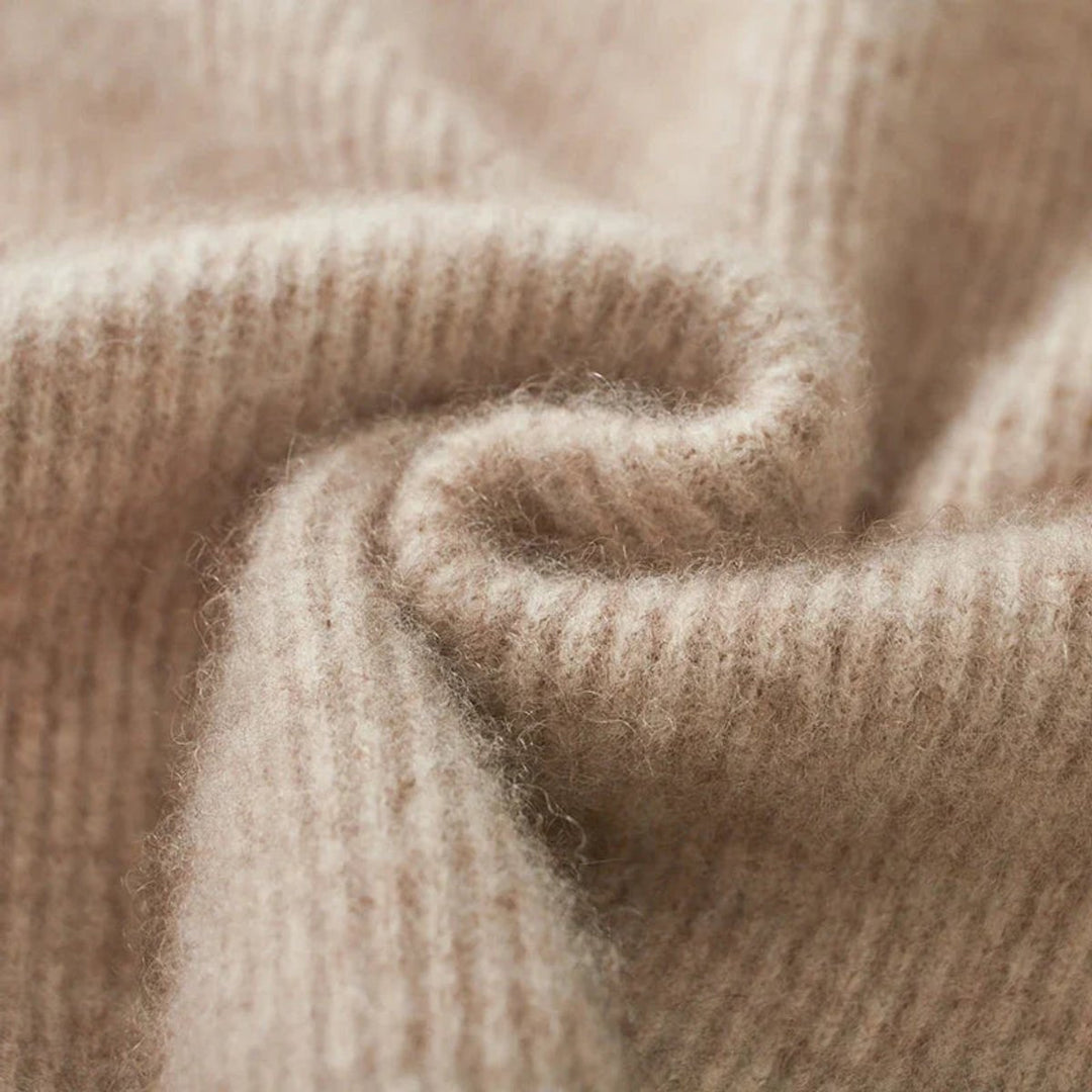 Men's Cashmere Zip Cardigan Knitted Ribbed Full-Zip Jumper