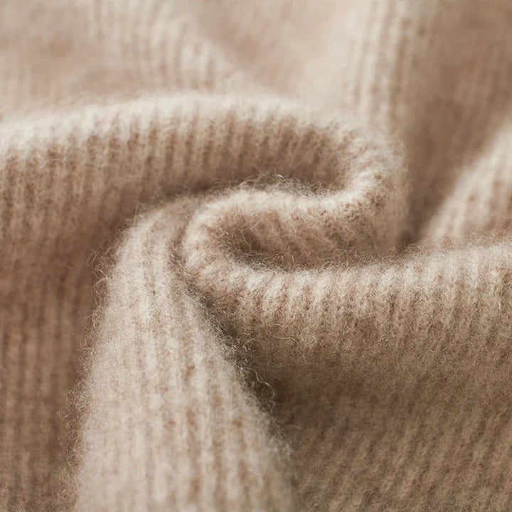 Men's Cashmere Zip Cardigan Knitted Ribbed Full-Zip Jumper