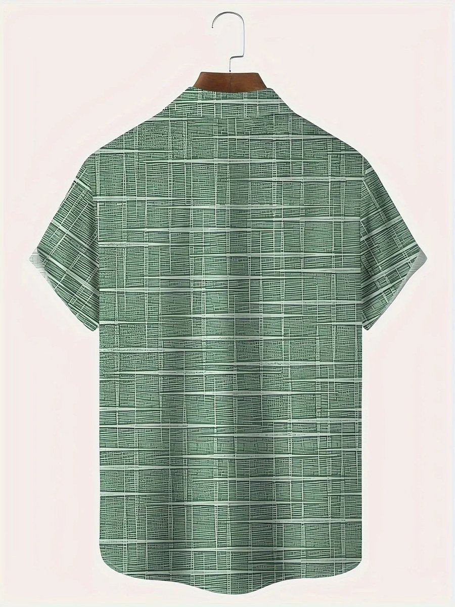 Men's Check Short-Sleeve Button-Down Holiday Shirt