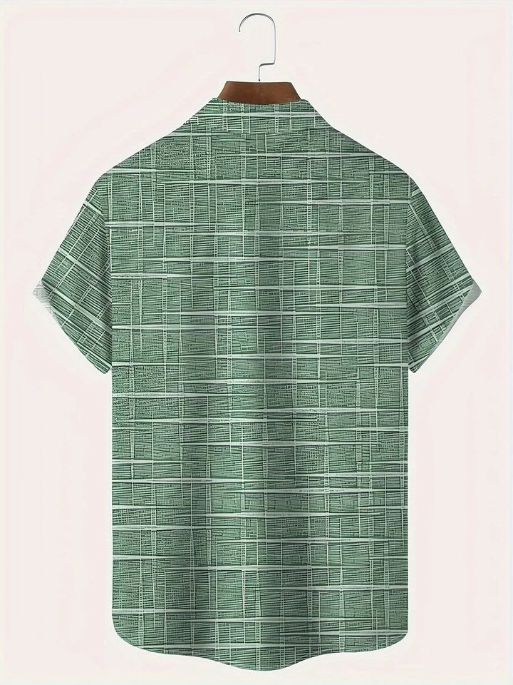Men's Check Short-Sleeve Button-Down Holiday Shirt