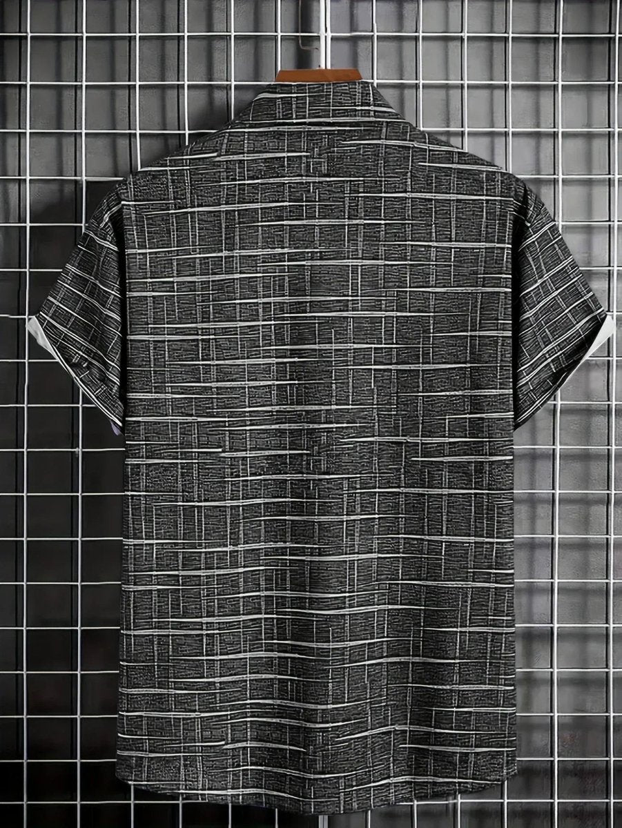 Men's Check Short-Sleeve Button-Down Holiday Shirt