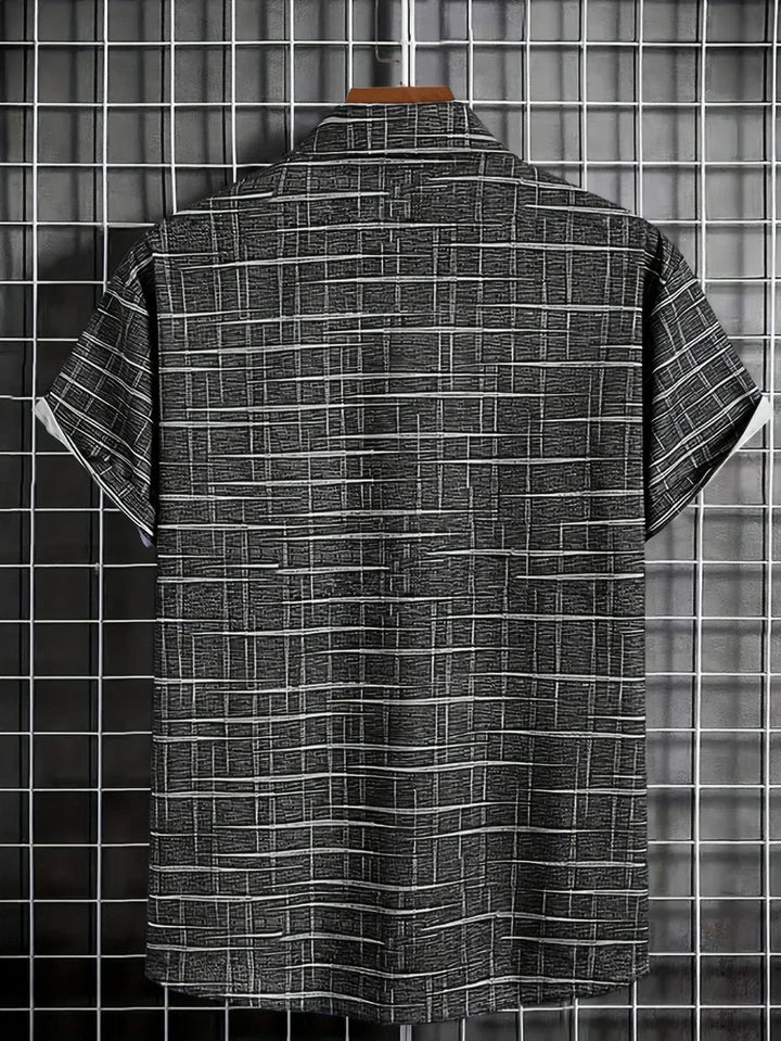 Men's Check Short-Sleeve Button-Down Holiday Shirt