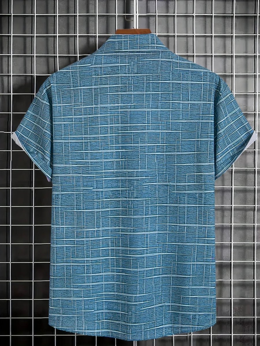 Men's Check Short-Sleeve Button-Down Holiday Shirt