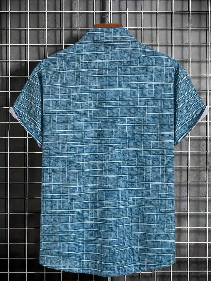 Men's Check Short-Sleeve Button-Down Holiday Shirt