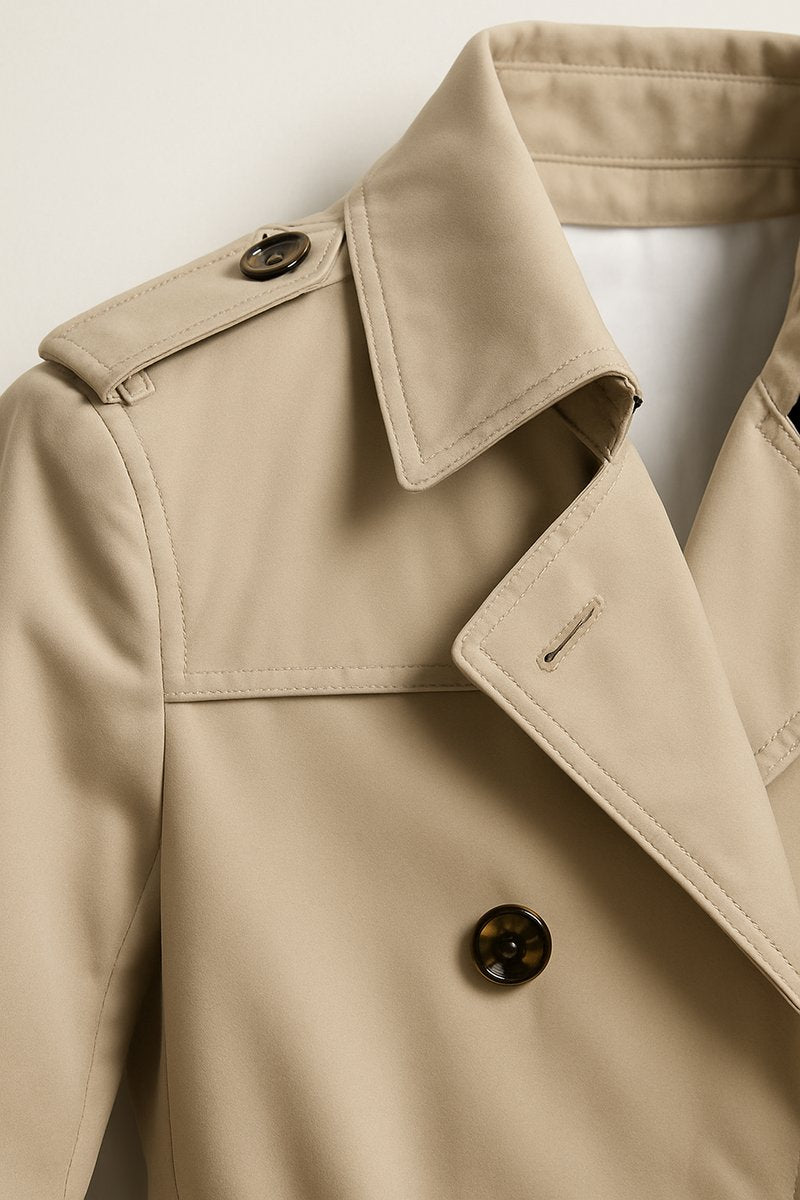 Men's Classic Belted Trench Coat Tailored Mens Jacket