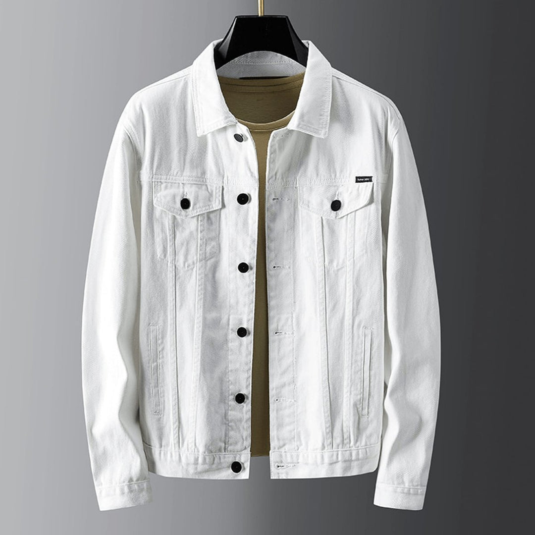 Men's Classic Button-Front Denim Jacket Casual Outerwear