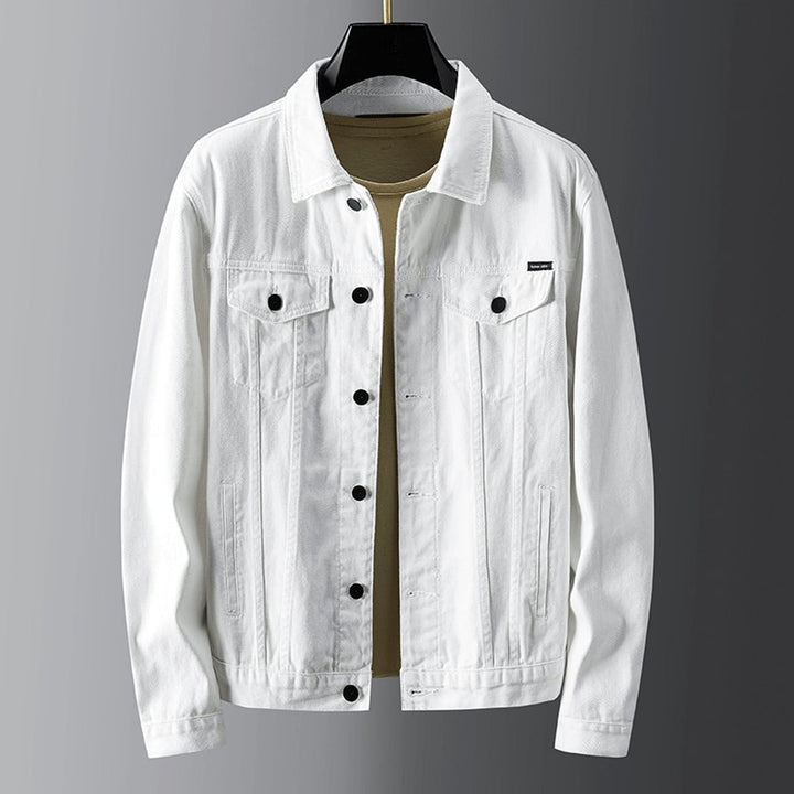 Men's Classic Button-Front Denim Jacket Casual Outerwear