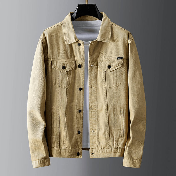 Men's Classic Button-Front Denim Jacket Casual Outerwear