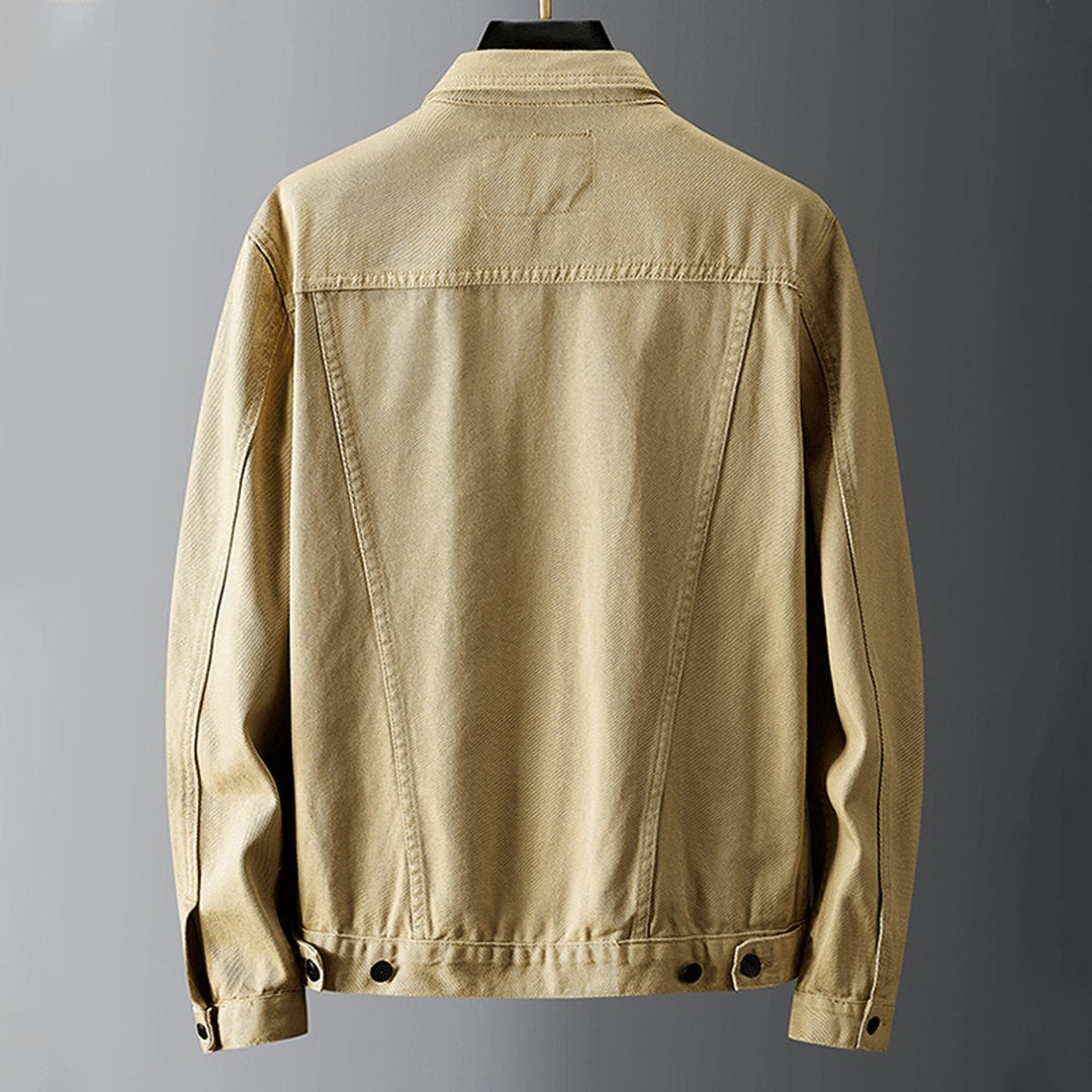 Men's Classic Button-Front Denim Jacket Casual Outerwear