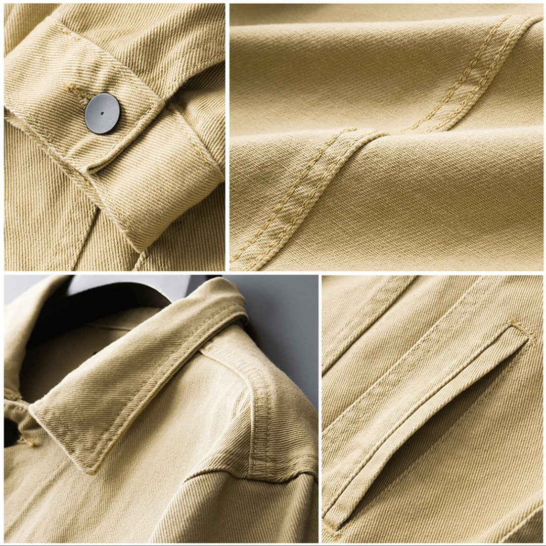 Men's Classic Button-Front Denim Jacket Casual Outerwear