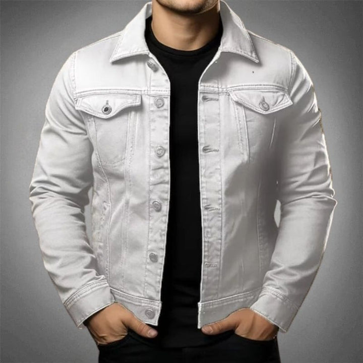 Men's Classic Button-Up Denim Jacket Casual Outerwear