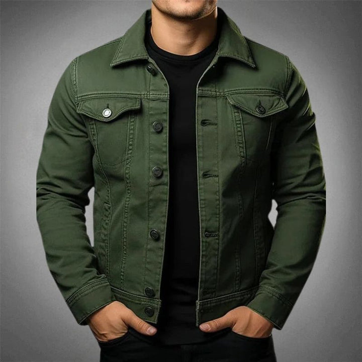 Men's Classic Button-Up Denim Jacket Casual Outerwear