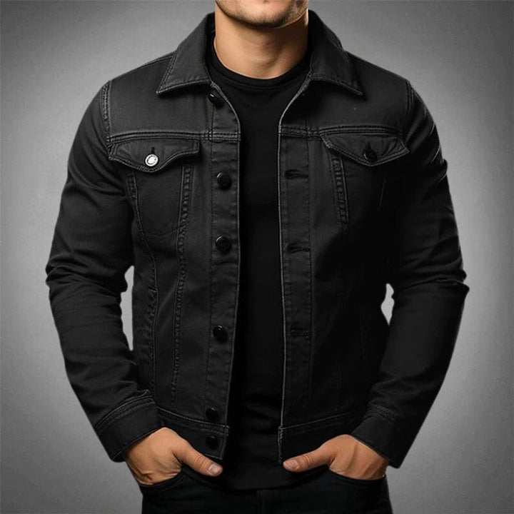 Men's Classic Button-Up Denim Jacket Casual Outerwear