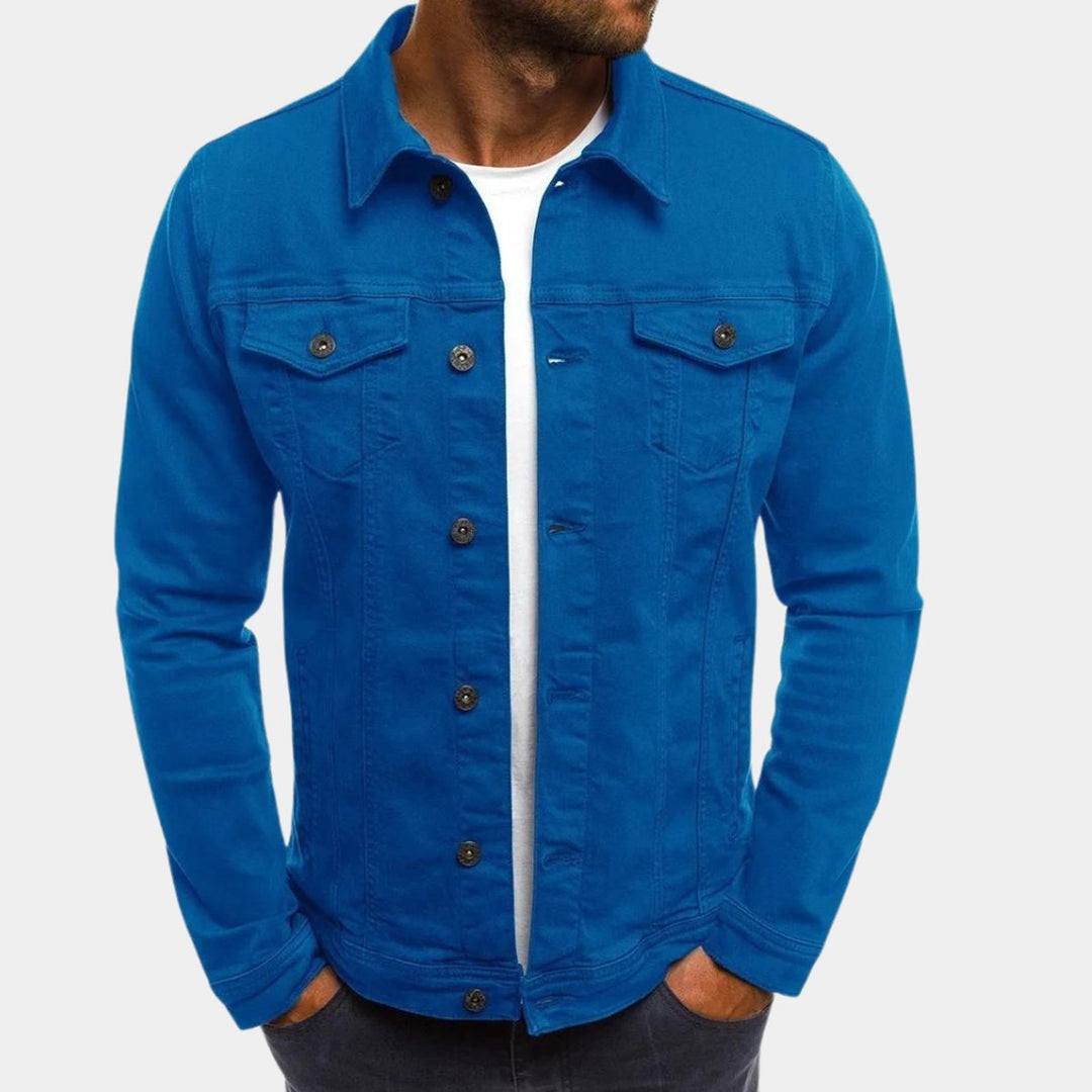 Men's Classic Button-Up Denim Jacket Versatile Mens Jackets
