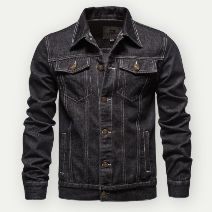 Men's Classic Denim Jacket Structured Fit Casual Mens Jacket