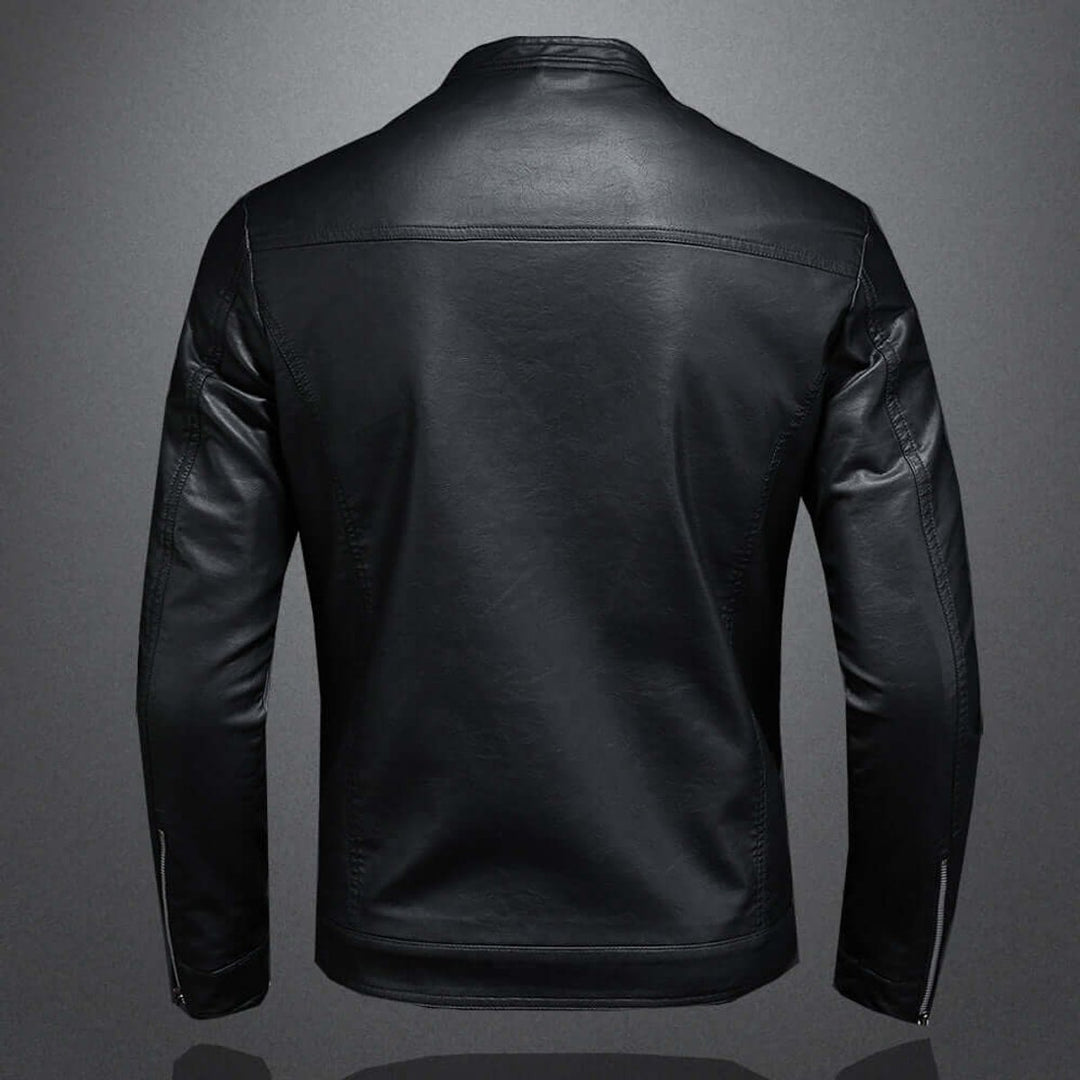 Men's Classic Faux Leather Biker Jacket Moto Bomber