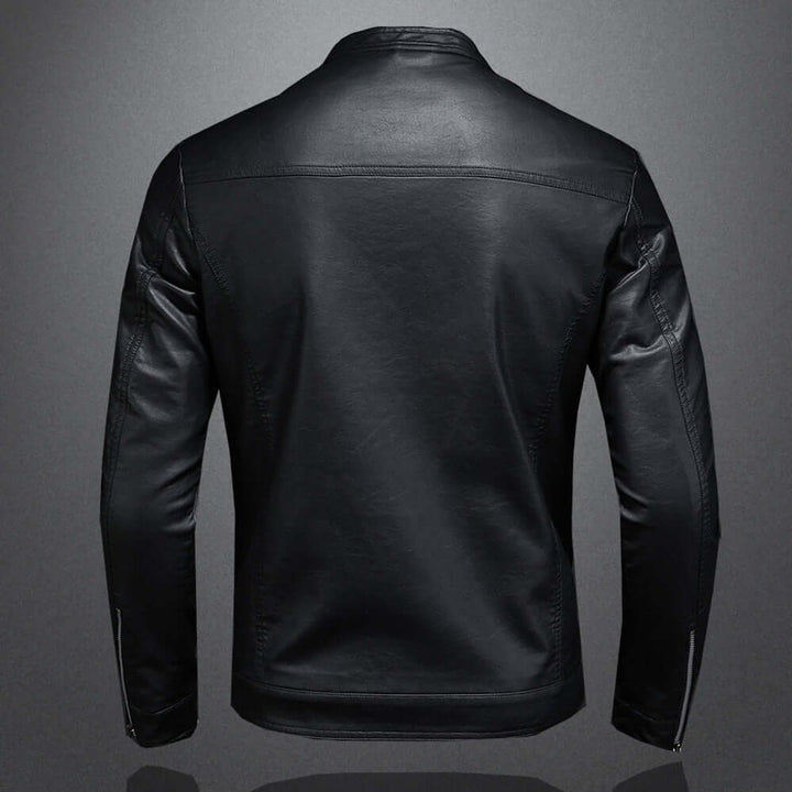 Men's Classic Faux Leather Biker Jacket Moto Bomber