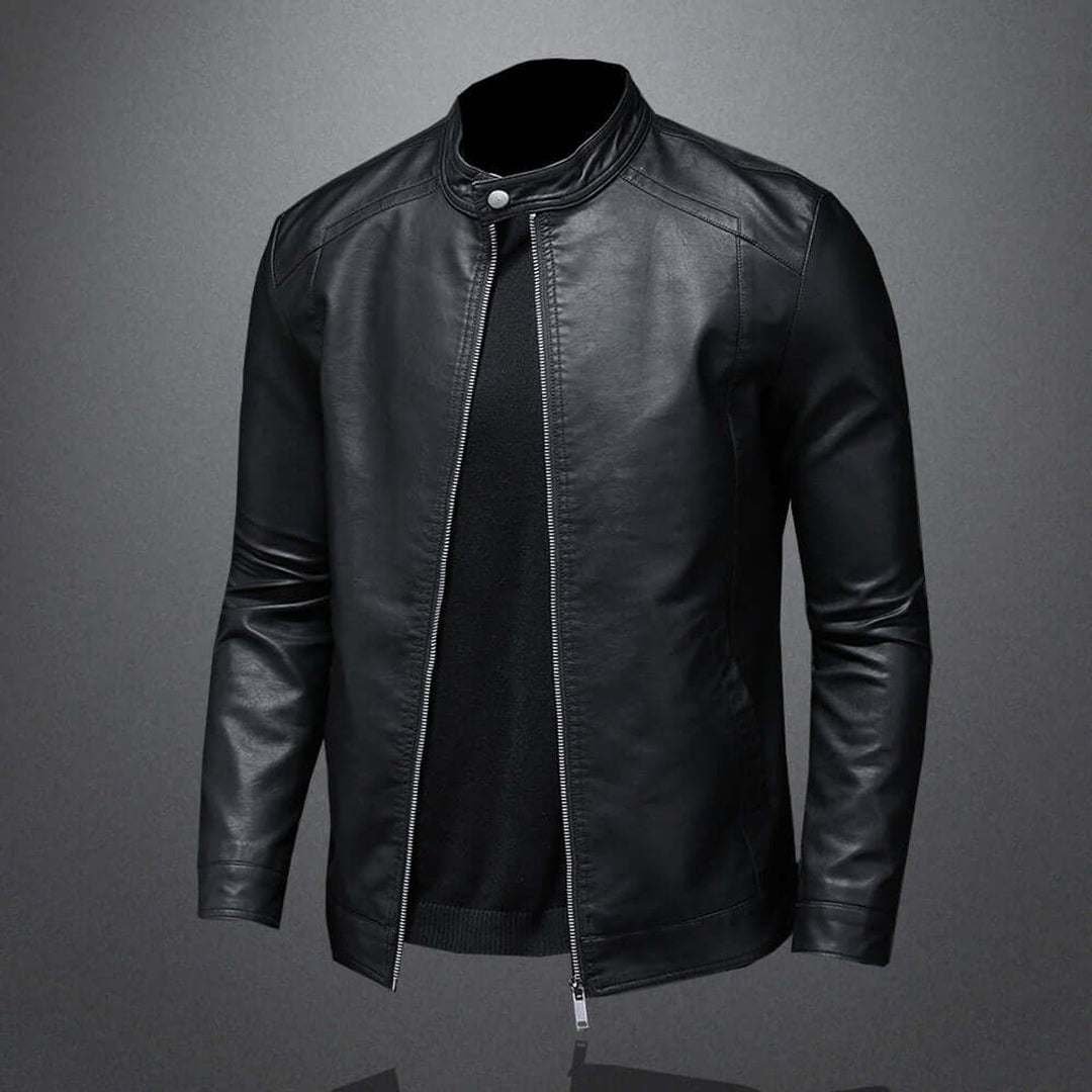 Men's Classic Faux Leather Biker Jacket Moto Bomber
