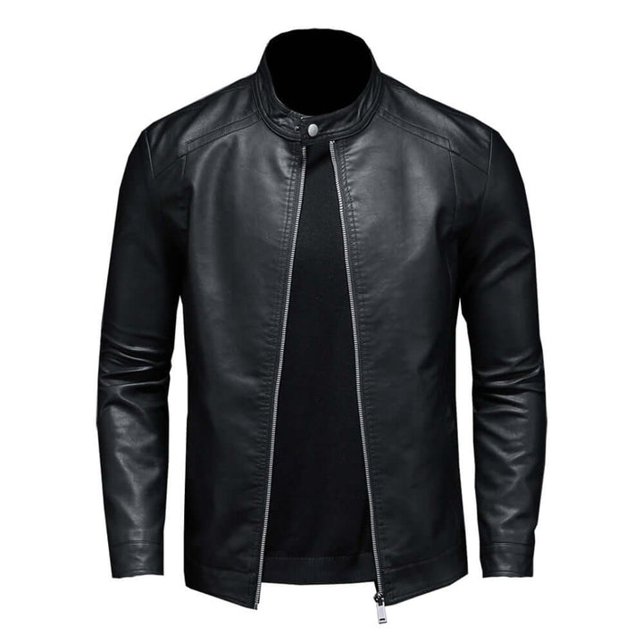 Men's Classic Faux Leather Biker Jacket Moto Bomber
