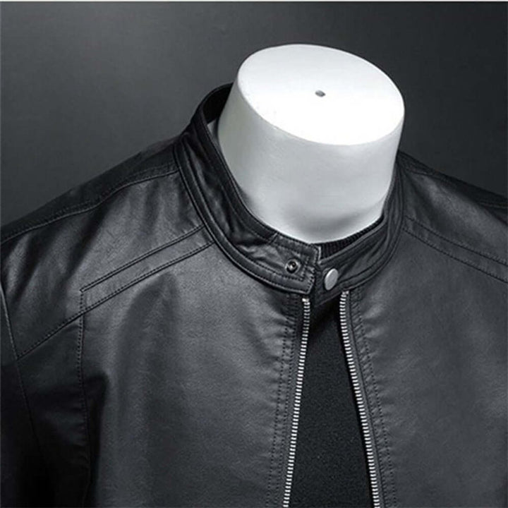 Men's Classic Faux Leather Biker Jacket Moto Bomber